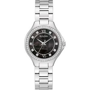 Bulova Crystal Black MOP Dial Ladies Watch
